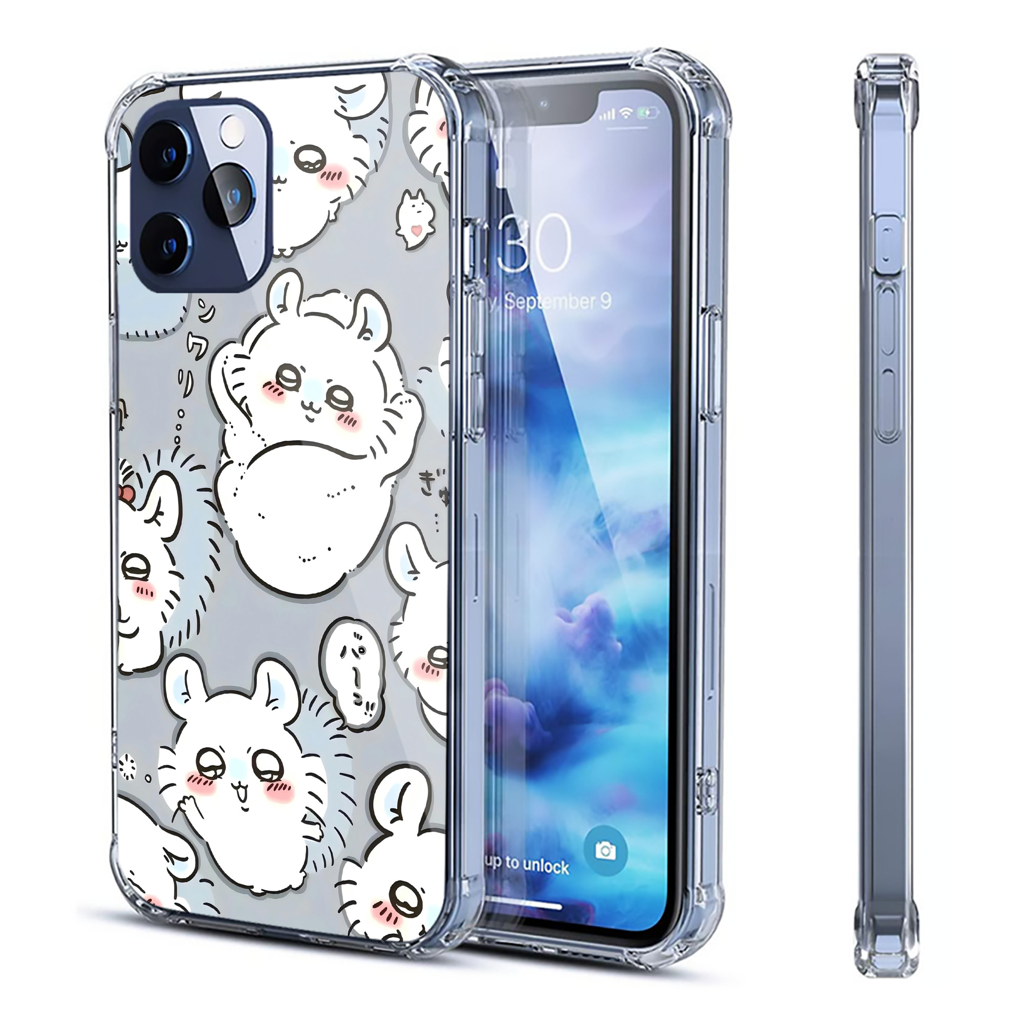 （画像用） ちいかわ Chii-kawa 【iPhone 12シリーズ対応】透明スマホケース（クリアソフトケース）